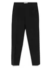 Pt Torino Straight Leg Trousers With Pleated Front And Side Slits In 黑色