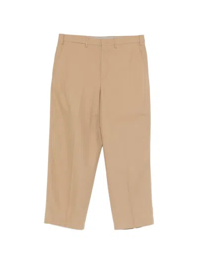 Pt Torino Cropped Trousers In Brown