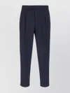Pt Torino Mid-rise Tailored Trousers With Pleats And Buttoned Pockets In Brown
