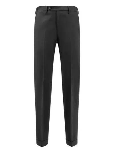 Pt Torino Cuffed Straight-leg Trousers In Black