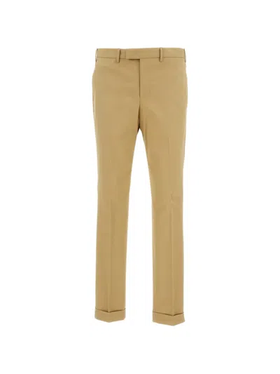 Pt Torino Master Stretch Finetwill Trousers In Brown