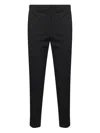 Pt Torino Cuffed Virgin Wool-blend Tailored Trousers In Black