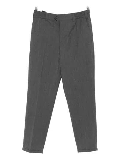 Pt Torino Cuffed Wool Trousers In Gray