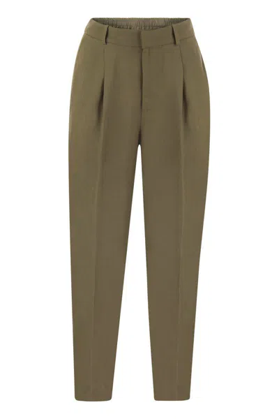 PT TORINO PT TORINO DAISY - VISCOSE AND LINEN TROUSERS