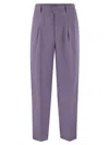 Pt Torino Daisy - Viscose And Linen Trousers In Purple