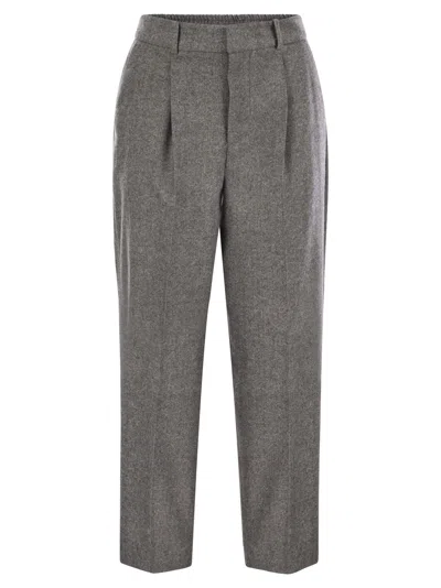 Pt Torino Daisy - Wool And Cashmere Pants In Grey