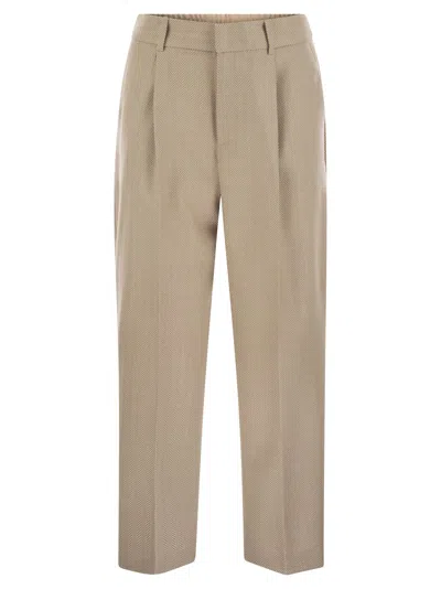 Pt Torino Pt01 Daisy - Wool And Cashmere Pinstripe Pants In Brown