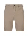 Pt Torino Dark Beige Stretch Cotton Shorts In Brown