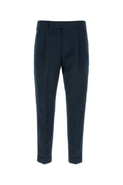 Pt Torino Dark Blue Slim-fit Trousers In Black