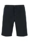 Pt Torino Dark Blue Stretch Cotton Bermuda Shorts