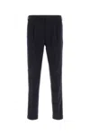 Pt Torino Dark Blue Stretch Cotton Pant In Black