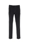 Pt Torino Stretch Cotton Trousers With Pockets And Loops In Black