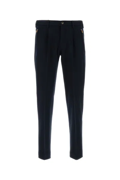 Pt Torino Dark Blue Stretch Viscose Blend Pant