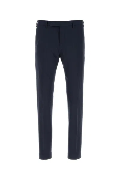 Pt Torino Dark Blue Stretch Wool Pant