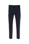 Pt Torino Dark Blue Stretch Wool Pant In Blue