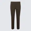 Pt Torino B-stretch Wool Pants With Front Button Closure In Brown