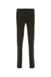 Pt Torino Dark Brown Stretch Cotton Blend Pant In Black