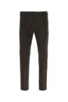 Pt Torino Dark Brown Stretch Wool Pant In Brown