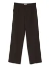 Pt Torino Dark Brown Tailored Trousers With Structured Silhouette In Brown