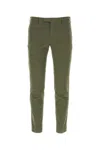 Pt Torino Olive Green Stretch Cotton Pant In Green