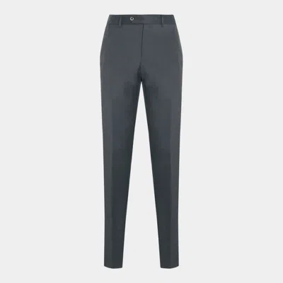 Pt Torino Dark Grey Virgin Wool Blend Stretch Jogger Pants In Grigio Scuro