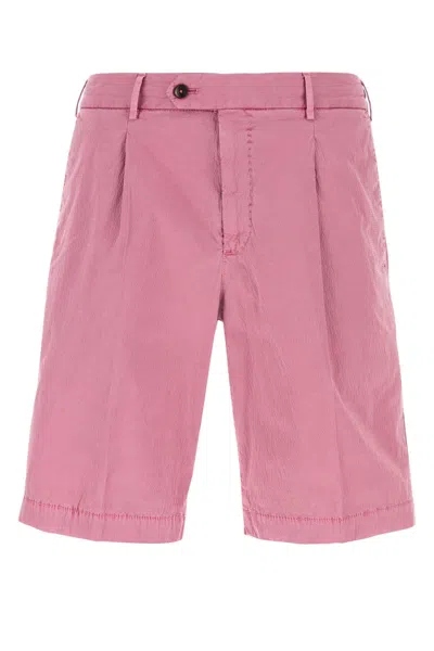 Pt Torino Dark Pink Stretch Cotton Bermuda Shorts
