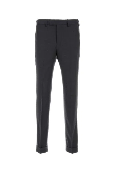 Pt Torino Dark Wash Stretch Wool Pant In Black