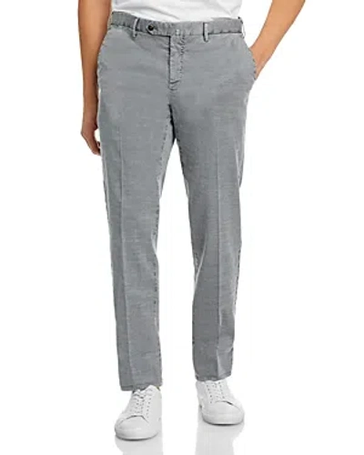 Pt Torino Delave Linen & Cotton Garment Dyed Slim Fit Pants In Grey Delave