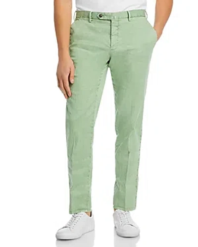 Pt Torino Delave Linen & Cotton Garment Dyed Slim Fit Pants In Light Green