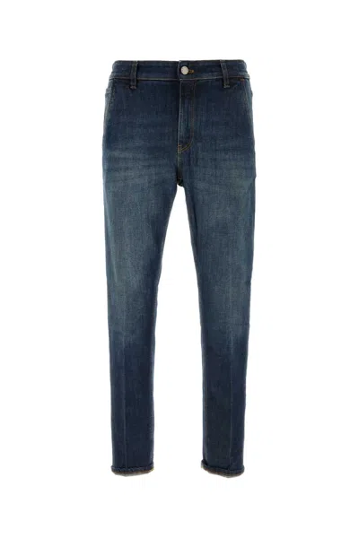 Pt Torino Stretch Denim Jeans Belt Loops Five Pockets In Blue