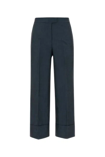 Pt Torino Denim Blue Cotton Blend Colette Palazzo Pant