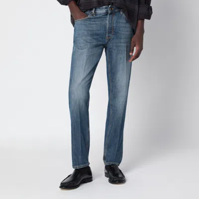 Pt Torino Denim Blue Faded-effect Reggae Mini Jeans In Multi