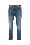 Pt Torino Light-blue Jeans With Logo Patch On The Rear And Belt Loops In Denim Man In Blue