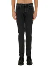 Pt Torino Slim-fit Dark Wash Denim Pants In Black