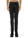 Pt Torino Slim-fit Dark Wash Denim Pants In Black