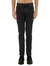 Pt Torino Slim-fit Dark Wash Denim Pants In Black