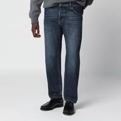 Pt Torino Denim Rebel Dark Washed Blue Jeans In Animal Print