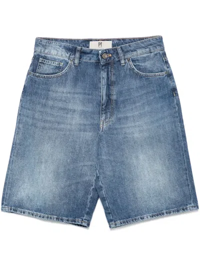 Pt Torino Denim Shorts In Blue