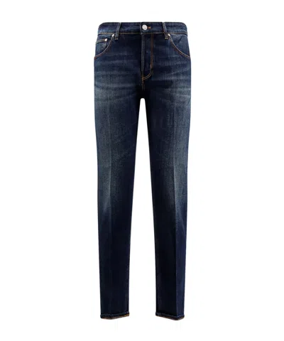 Pt Torino Denim Trousers With Belt Loops In Blue