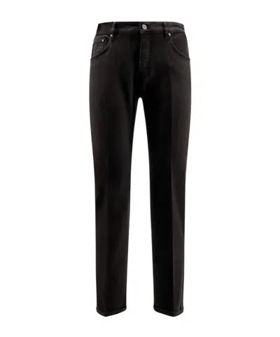 Pt Torino Denim Trousers With Belt Loops In Black