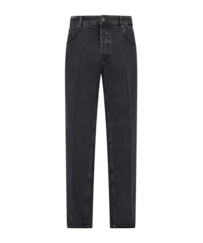 Pt Torino Denim Trousers With Belt Loops In Black