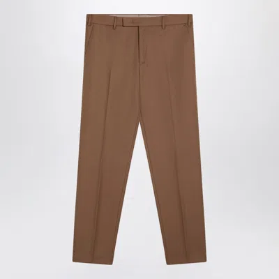 Pt Torino Desert-coloured Virgin Wool Trousers In Beige