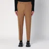 Pt Torino Slim-fit Hazelnut-coloured Cotton Trousers In Beige