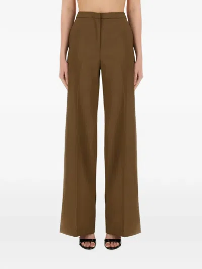 Pt Torino Diana Wide-leg Trousers In Brown