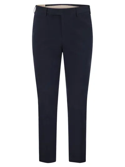 Pt Torino Dieci - Cotton Trousers In Blue