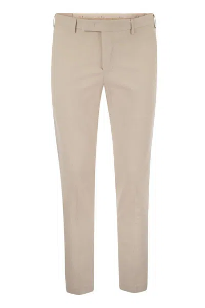 Pt Torino Dieci - Cotton Trousers In Brown