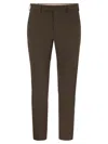 Pt Torino B-stretch Wool Pants With Front Button Closure In Brown