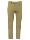 Pt Torino Khaki Stretch Cotton Blend Pant In Rope