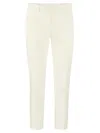 Pt Torino Refined Cotton Twill White Trousers With Detailing In White