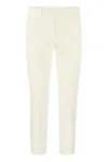 Pt Torino Refined Cotton Twill White Trousers With Detailing In White